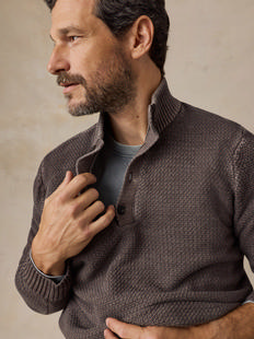 Faherty Men's Sunwashed Dockside Quarter Button Alternate View